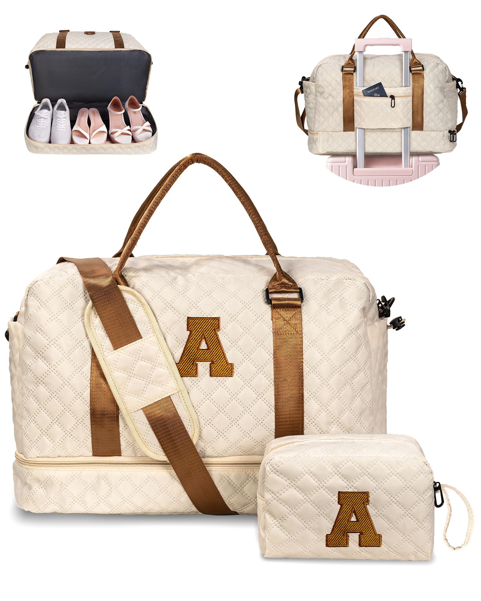 Foto 1 | Bolsa De Viaje Personalizada Con Letras Vogewood Para Fin De Semana Y Paquete De Zapatos - Venta Internacional.