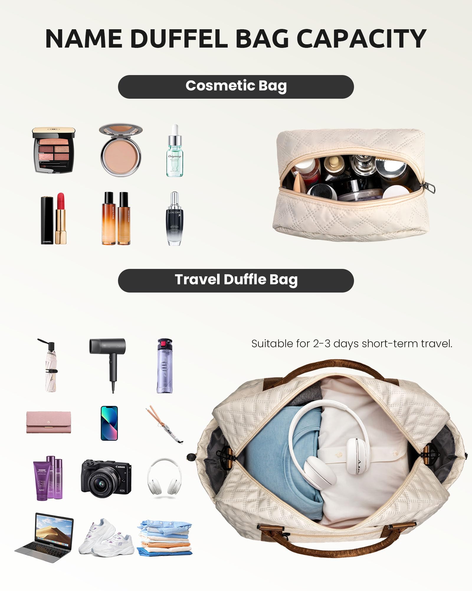 Foto 4 pulgar | Bolsa De Viaje Personalizada Con Letras Vogewood Para Fin De Semana Y Paquete De Zapatos - Venta Internacional.