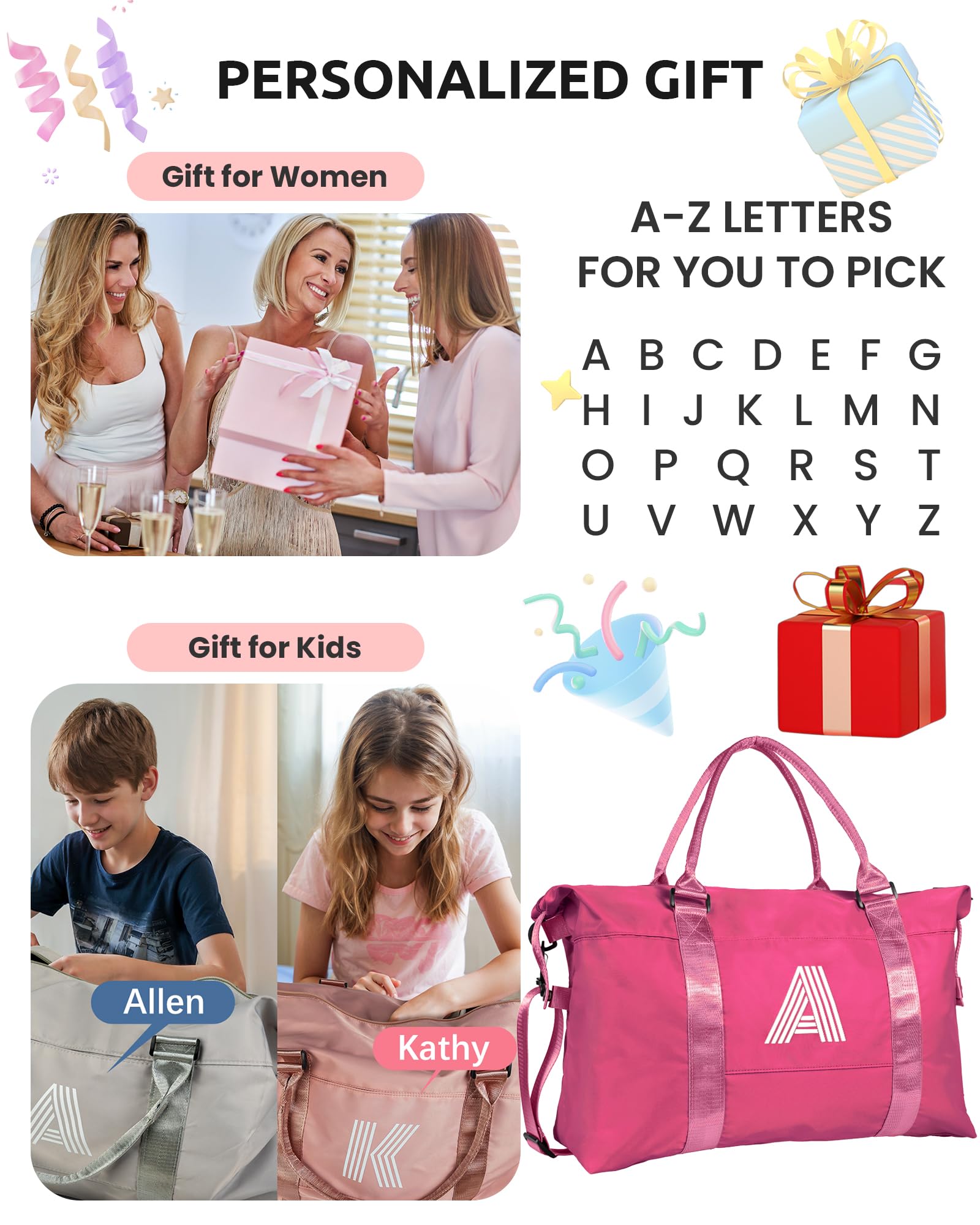 Foto 2 | Bolsa De Fin De Semana Vogewood  Ideas De Regalo Para Niñas  Con Monograma  Letra Q - Venta Internacional.