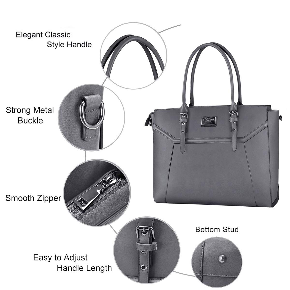 Foto 4 pulgar | Bolsa Para Portátil Mosiso De 17 Pulgadas Para Mujer  Impermeable  Gris - Venta Internacional.