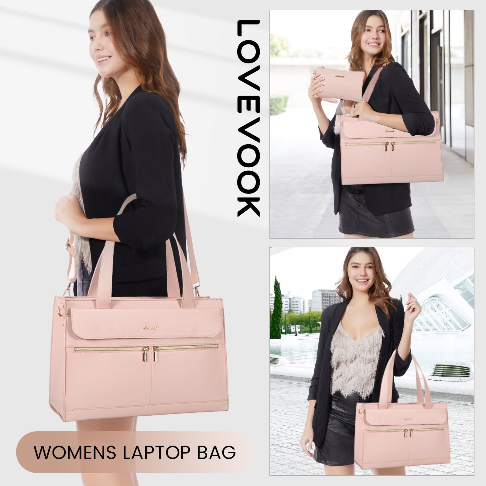 Foto 3 pulgar | Bolsa Para Portátil Lovevook Para Mujer  15.6 Pulgadas  Piel Impermeable  Rosa - Venta Internacional.