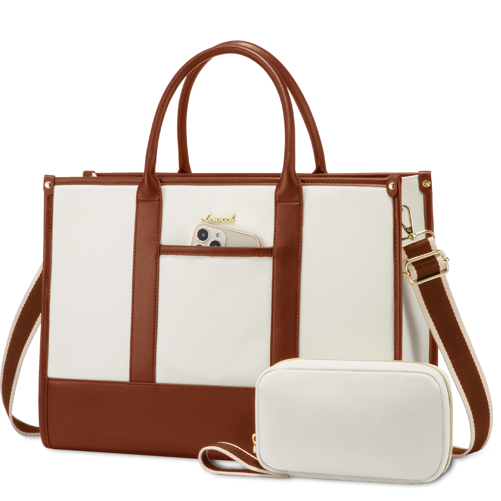 Foto 2 pulgar | Bolsa Para Portátil Lovevook Para Mujer  15.6 Pulgadas  Trabajo Y Oficina  Color Beige - Venta Internacional.