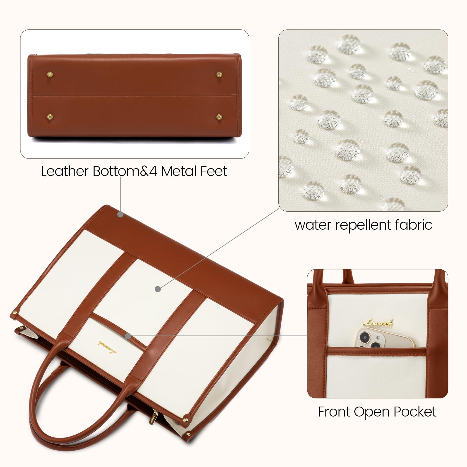 Foto 8 pulgar | Bolsa Para Portátil Lovevook Para Mujer  15.6 Pulgadas  Trabajo Y Oficina  Color Beige - Venta Internacional.