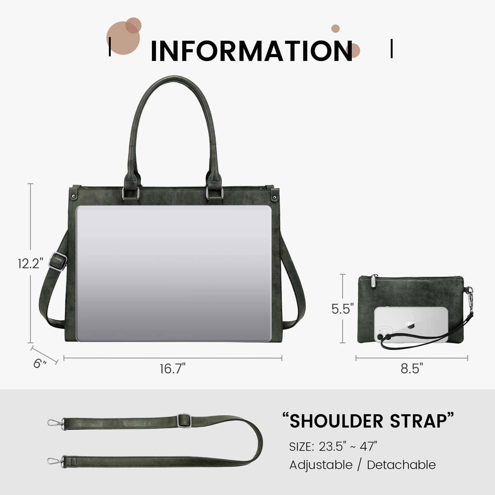 Foto 3 pulgar | Funda Para Portátil Lovevook Para Mujer De 15 6 Pulgadas Con Puerto Usb  Color Verde Oscuro - Venta Internacional.