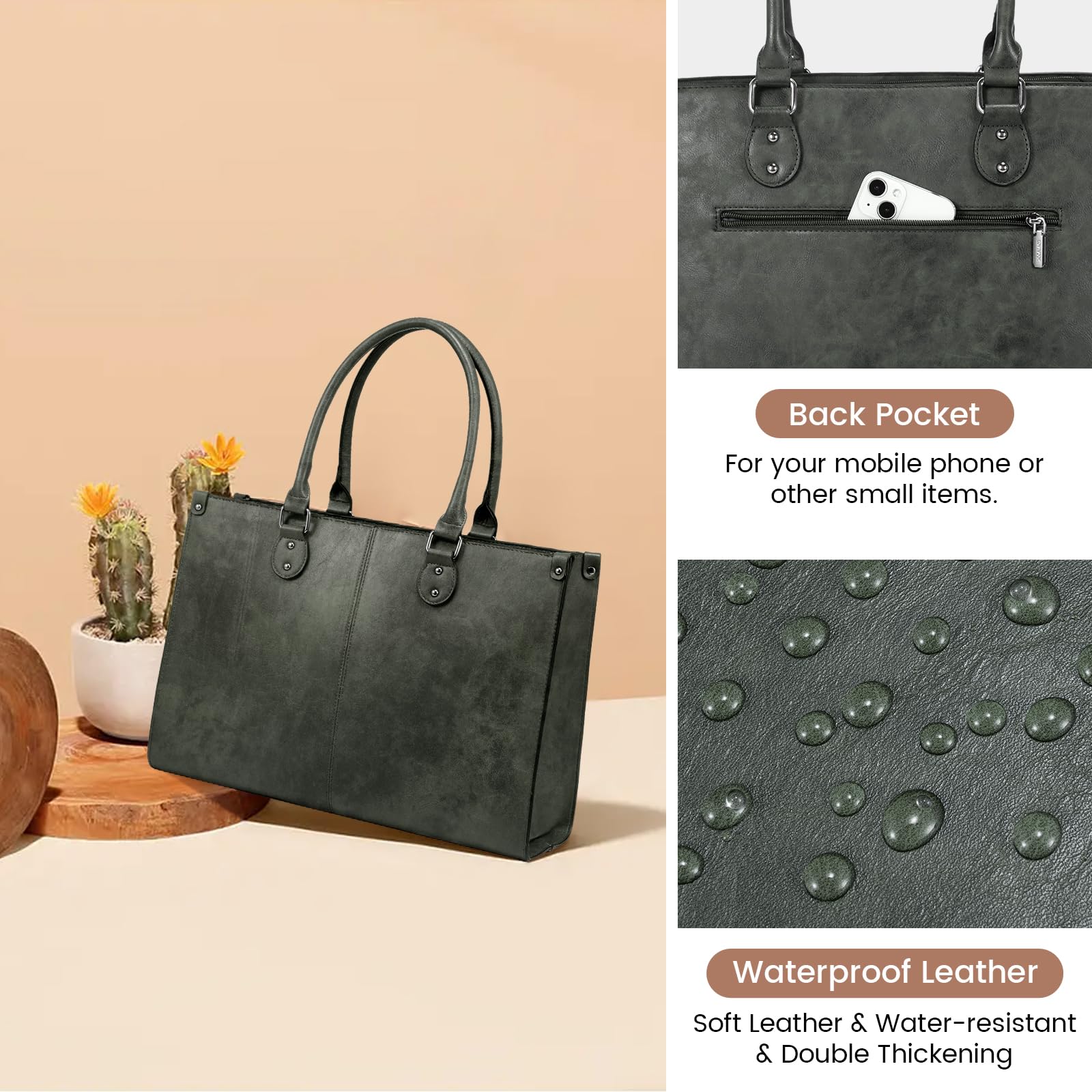 Foto 5 | Funda Para Portátil Lovevook Para Mujer De 15 6 Pulgadas Con Puerto Usb  Color Verde Oscuro - Venta Internacional.