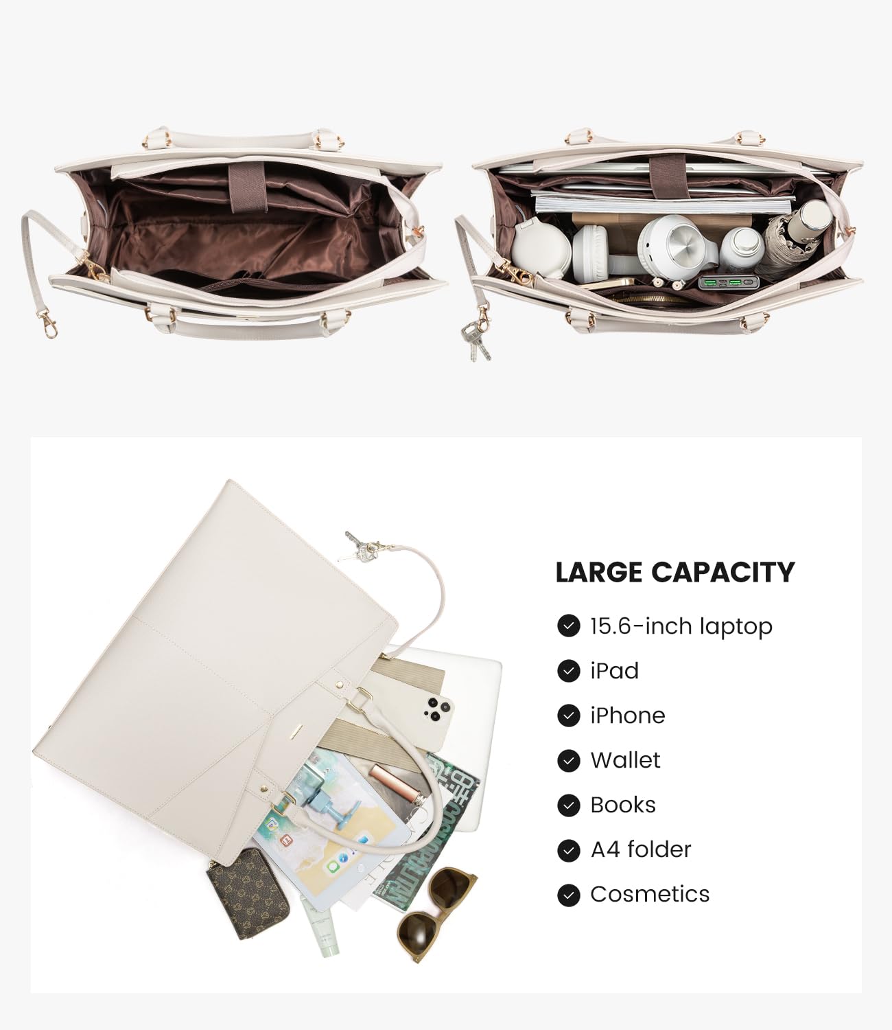 Foto 4 | Bolsa De Mano Para Portátil Lovevook  Piel  Oficina  15.6 Pulgadas - Venta Internacional.