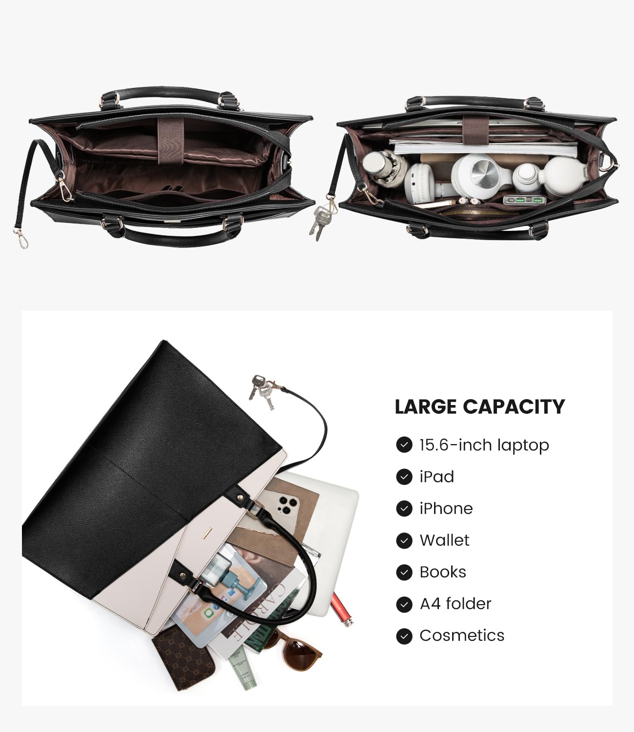 Foto 7 pulgar | Bolsa De Mano Para Portátil Lovevook  Piel  Oficina De Negocios  15.6 Pulgadas - Venta Internacional.