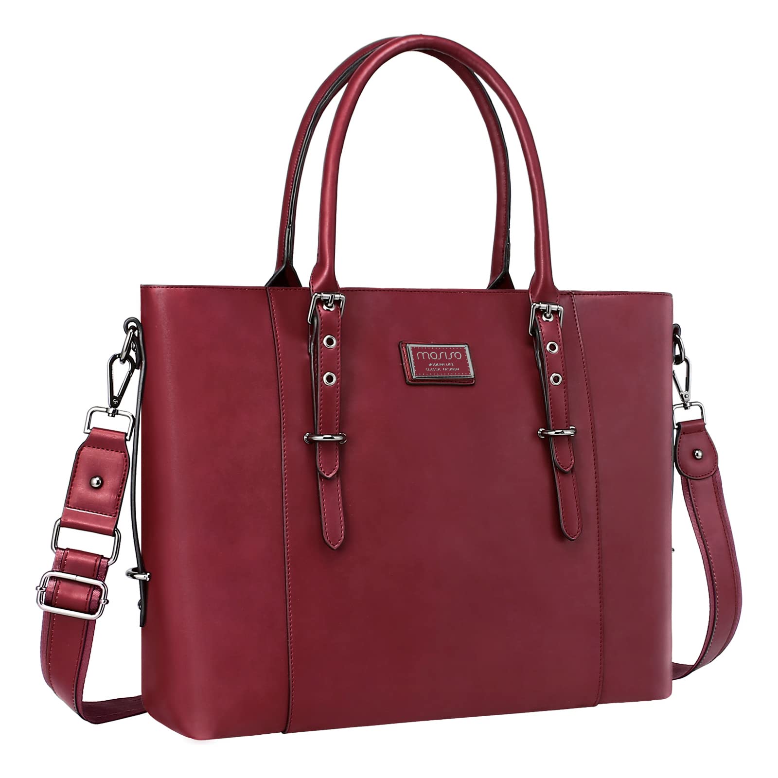 Foto 2 pulgar | Bolsa Mosiso Para Portátil  Piel Sintética  Para Mujer  17-17 3 Pulgadas  Color Rojo Vino - Venta Internacional.