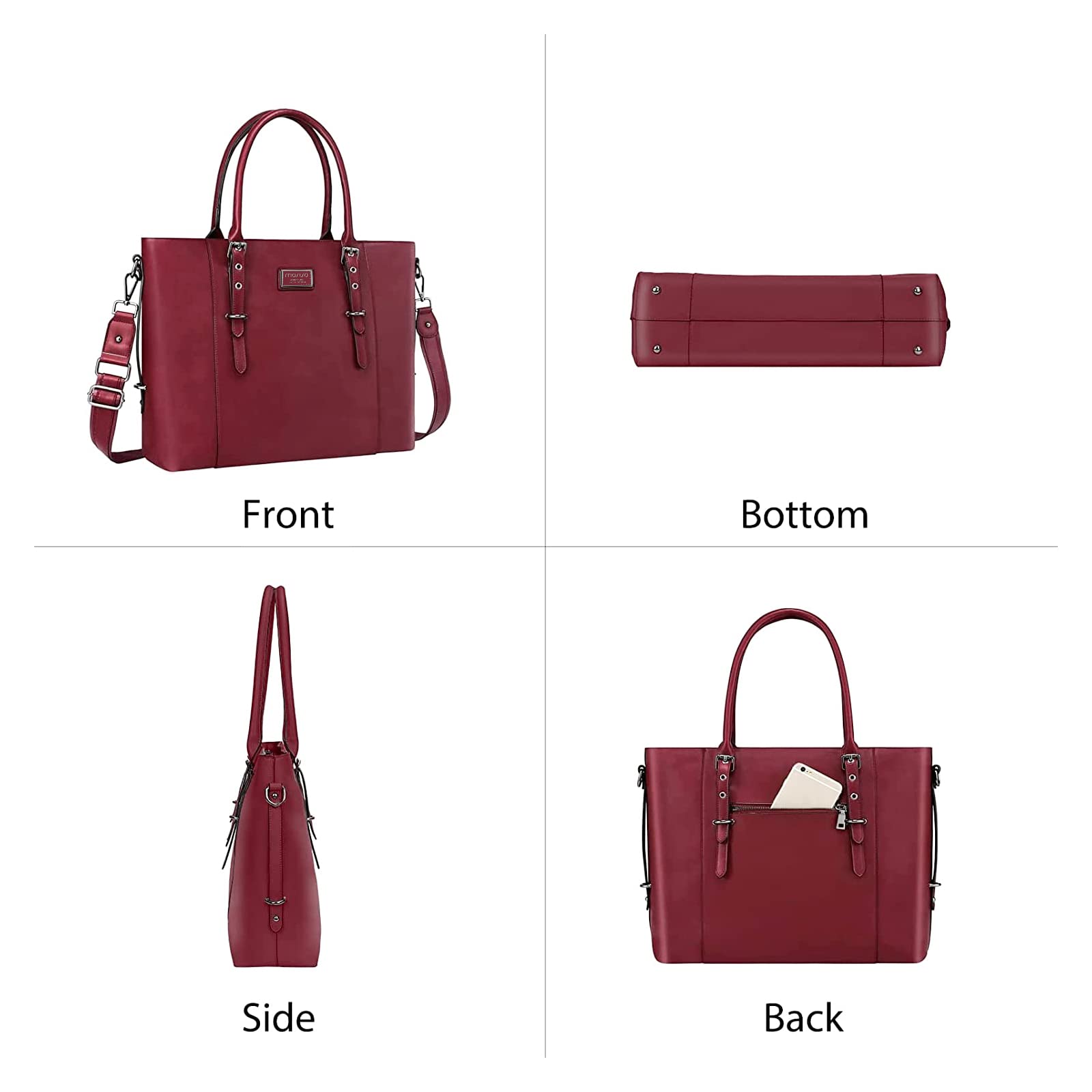 Foto 5 pulgar | Bolsa Mosiso Para Portátil  Piel Sintética  Para Mujer  17-17 3 Pulgadas  Color Rojo Vino - Venta Internacional.