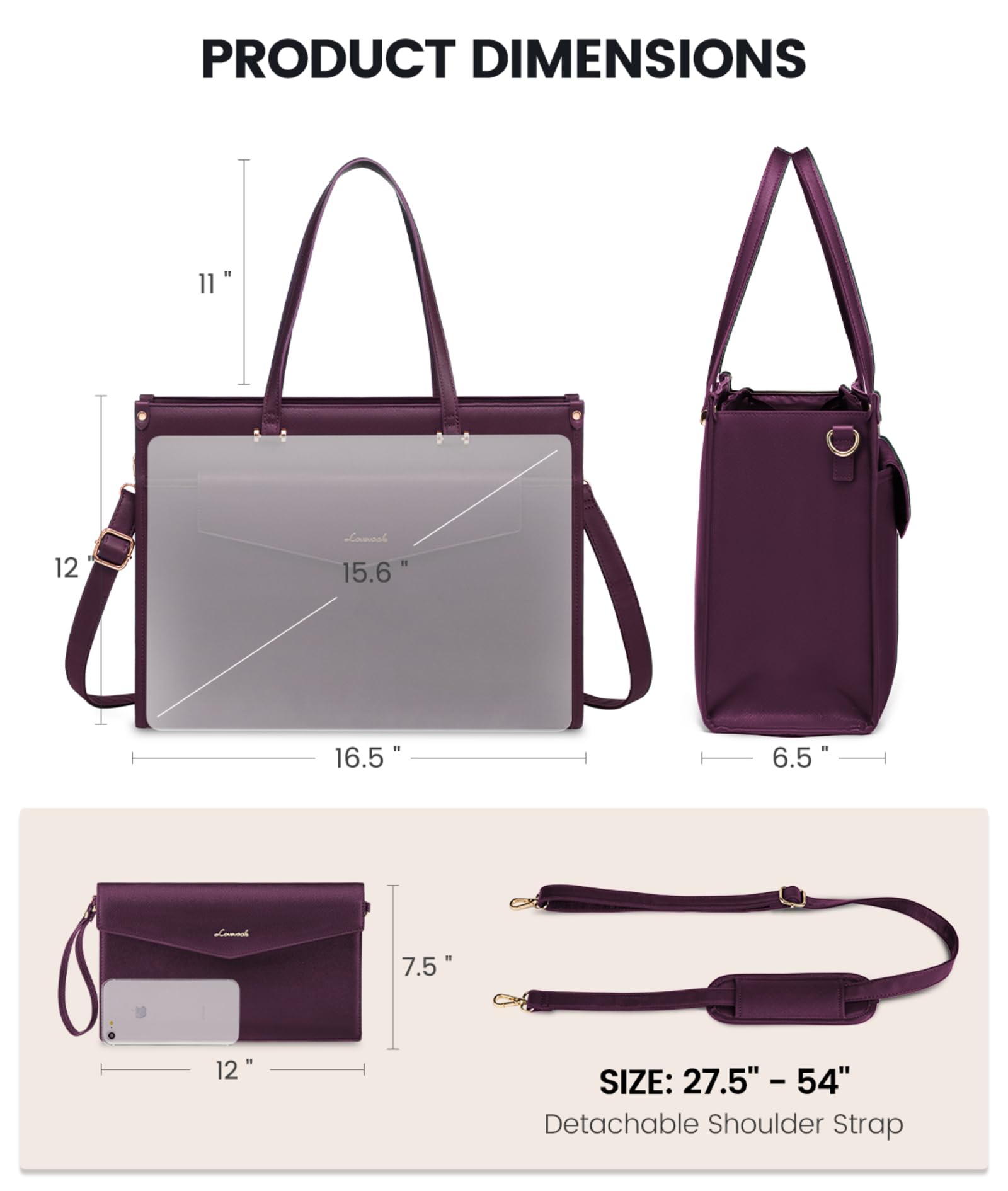 Foto 6 pulgar | Bolsa Para Portátil Lovevook De 15.6 Pulgadas Con Embrague Impermeable - Venta Internacional.