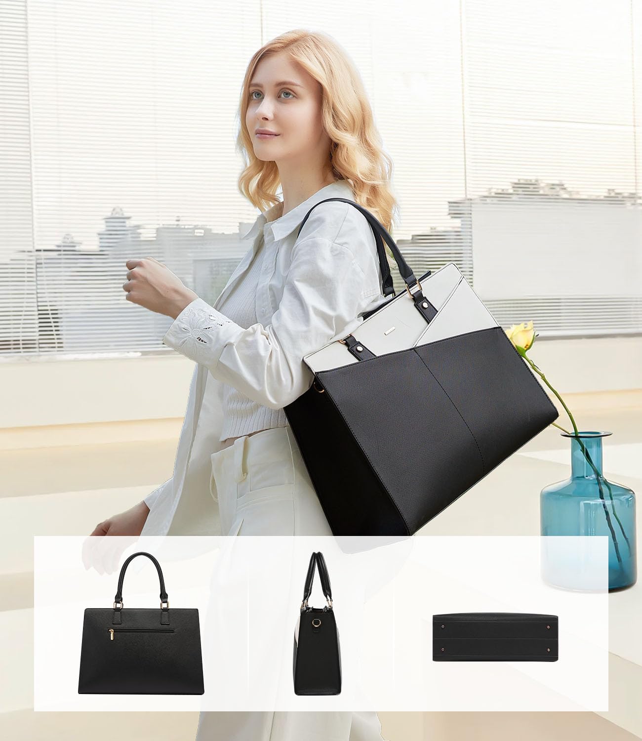 Foto 3 pulgar | Bolso De Mano Para Ordenador Portátil Lovevook De Piel Y Oficina De Negocios Para Mujer - Venta Internacional.
