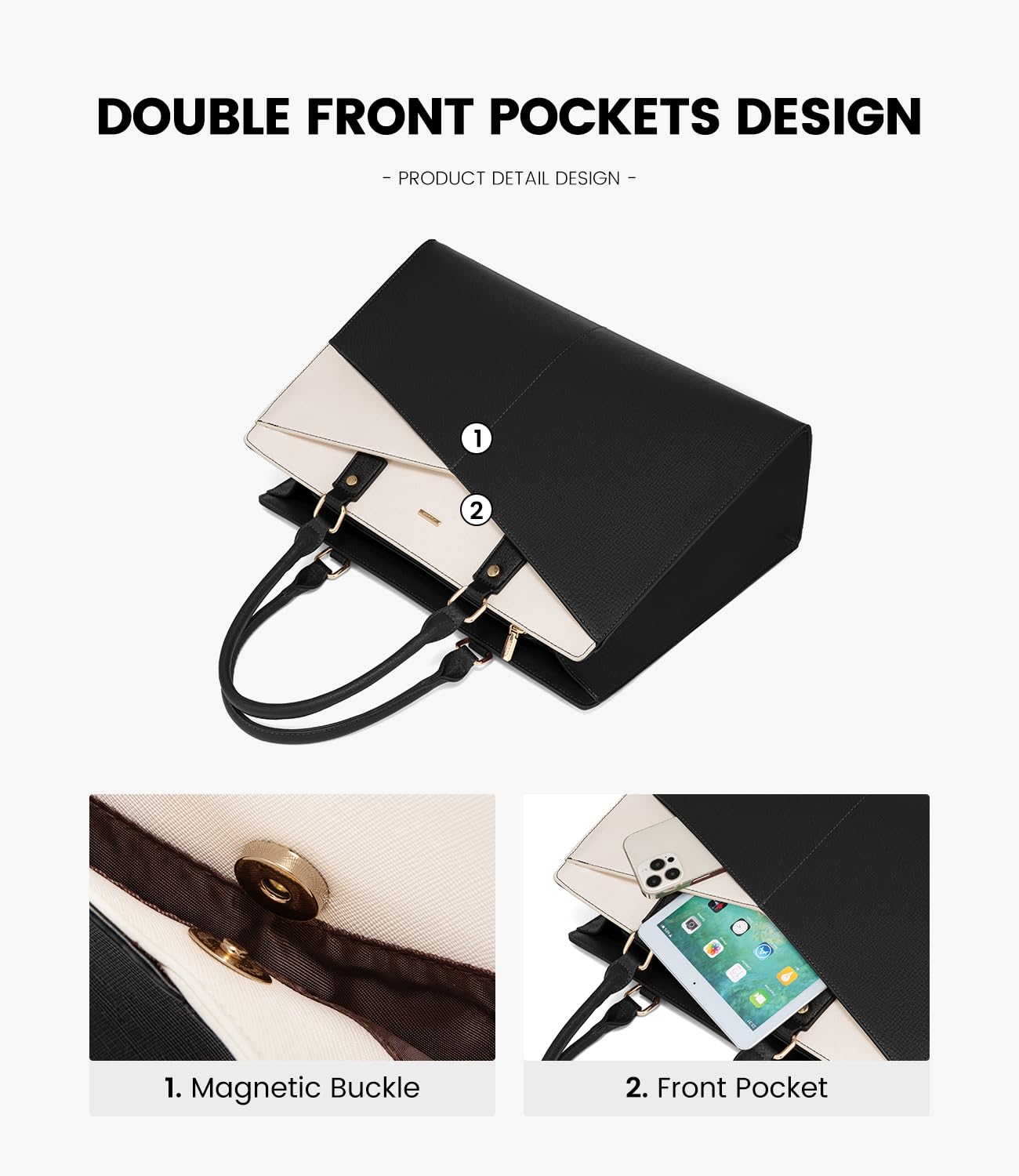 Foto 4 pulgar | Bolso De Mano Para Ordenador Portátil Lovevook De Piel Y Oficina De Negocios Para Mujer - Venta Internacional.