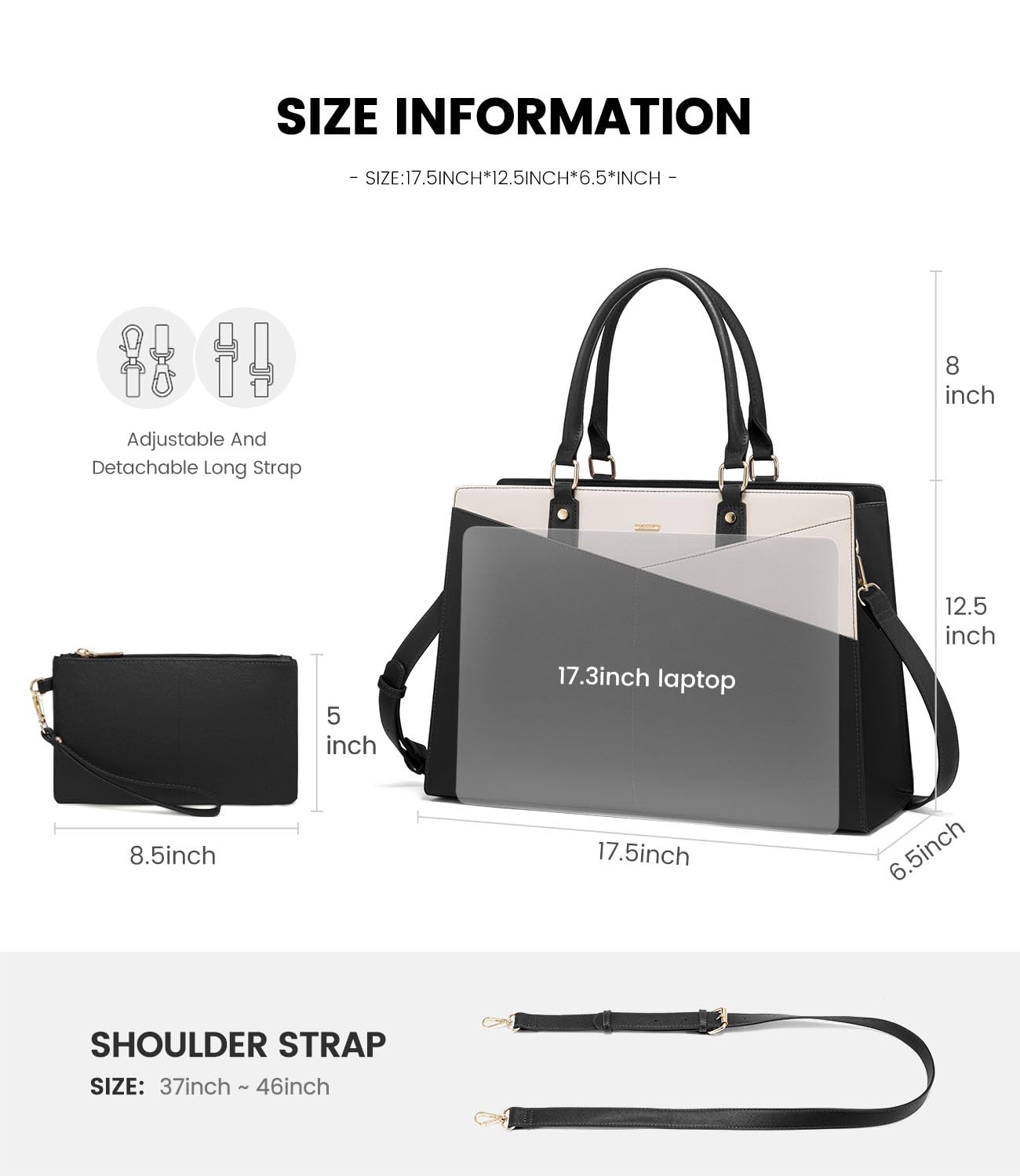 Foto 5 pulgar | Bolso De Mano Para Ordenador Portátil Lovevook De Piel Y Oficina De Negocios Para Mujer - Venta Internacional.