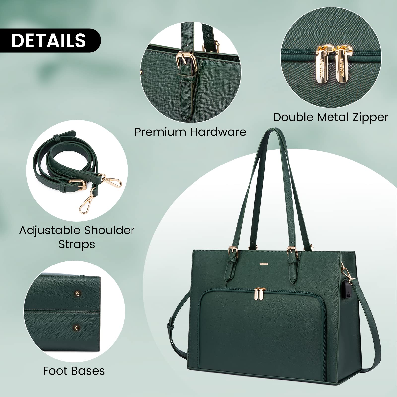 Foto 6 | Bolsa De Trabajo Impermeable Lovevook Para Portátil De 15.6 Pulgadas Para Mujer - Venta Internacional.