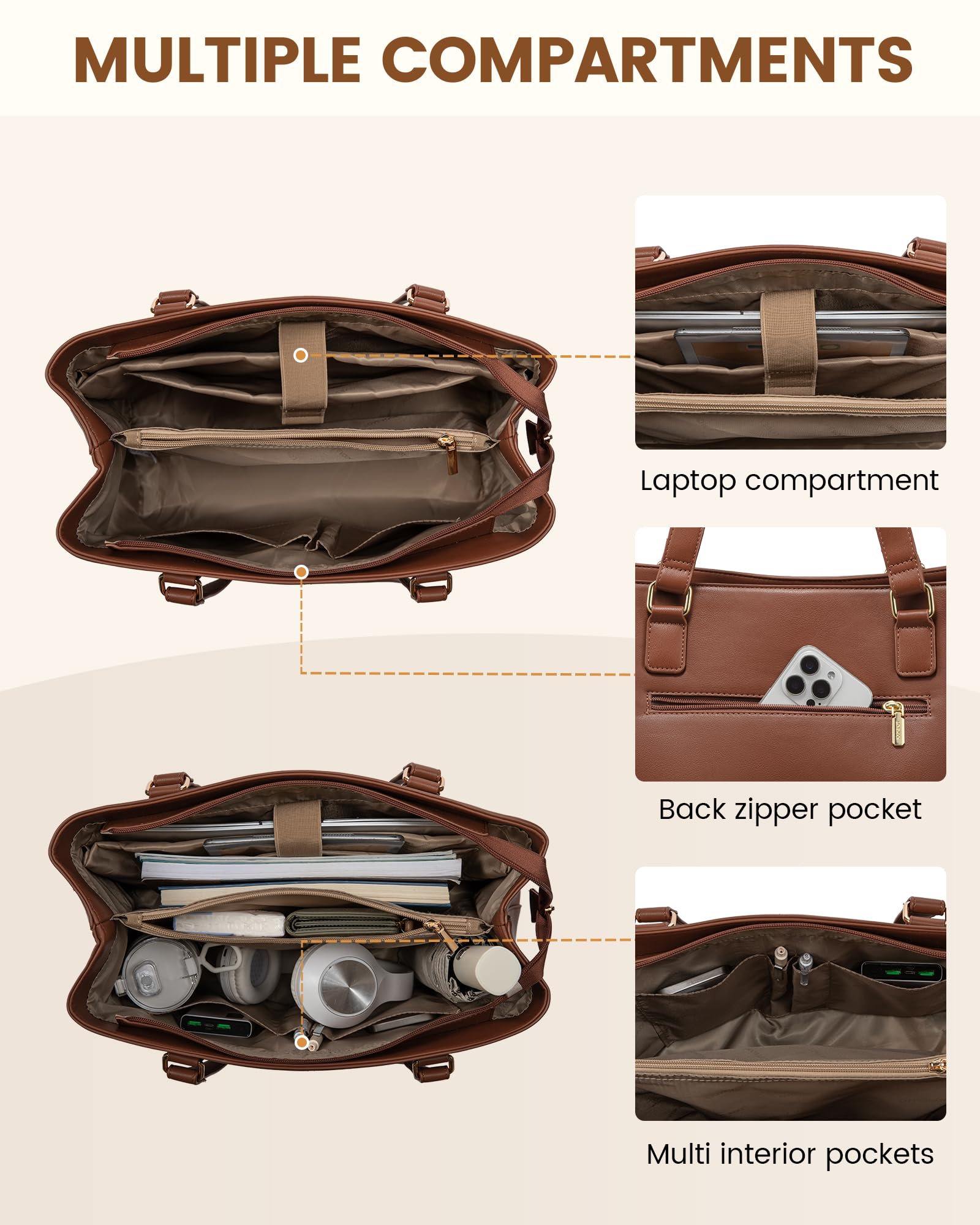 Foto 4 pulgar | Bolsa De Mano Para Portátil Lovevook Para Mujer De 15.6 Pulgadas  Piel Impermeable - Venta Internacional.