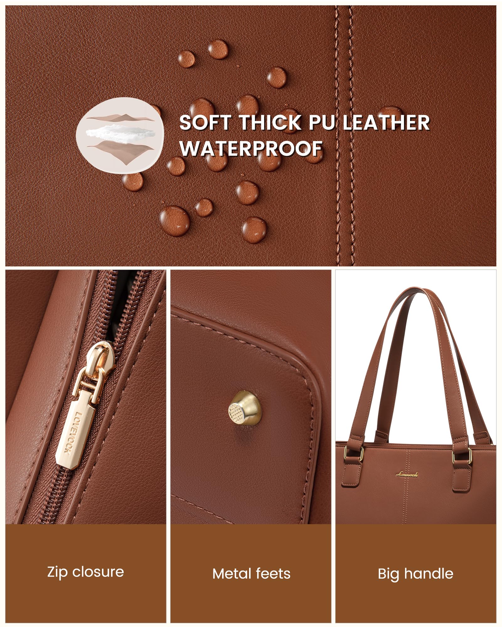 Foto 7 pulgar | Bolsa De Mano Para Portátil Lovevook Para Mujer De 15.6 Pulgadas  Piel Impermeable - Venta Internacional.
