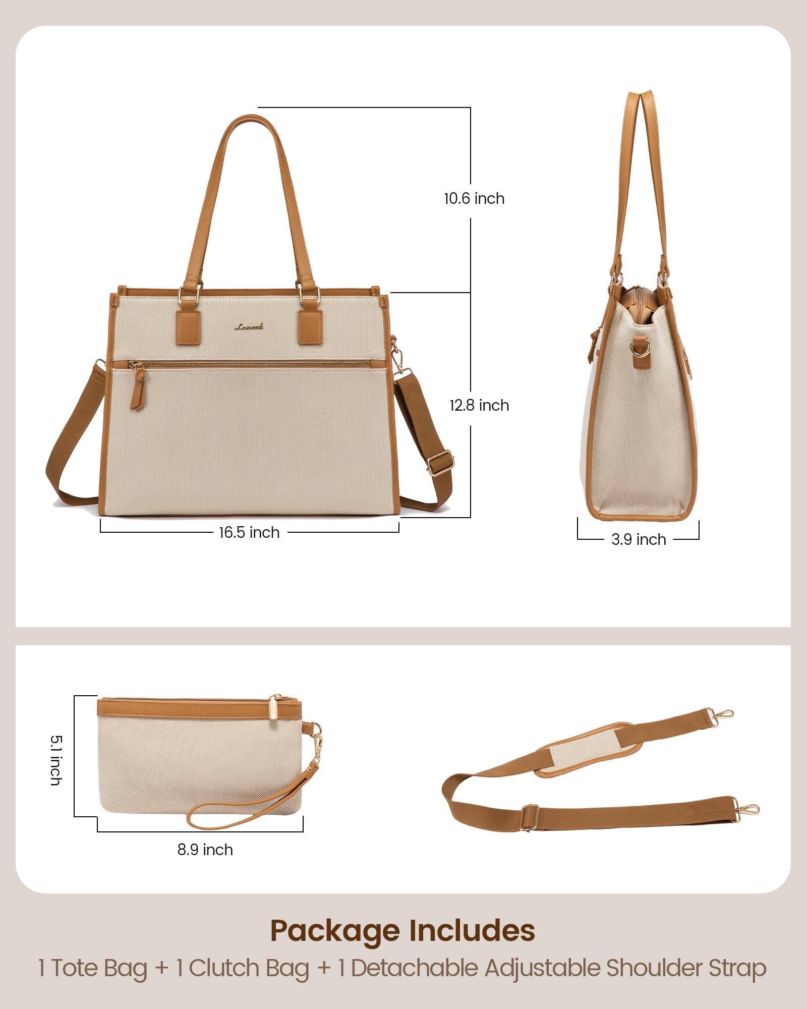 Foto 5 pulgar | Bolsa Lovevook De Yute Para Portátil De Mujer De 15.6 Pulgadas Con Embrague - Venta Internacional.