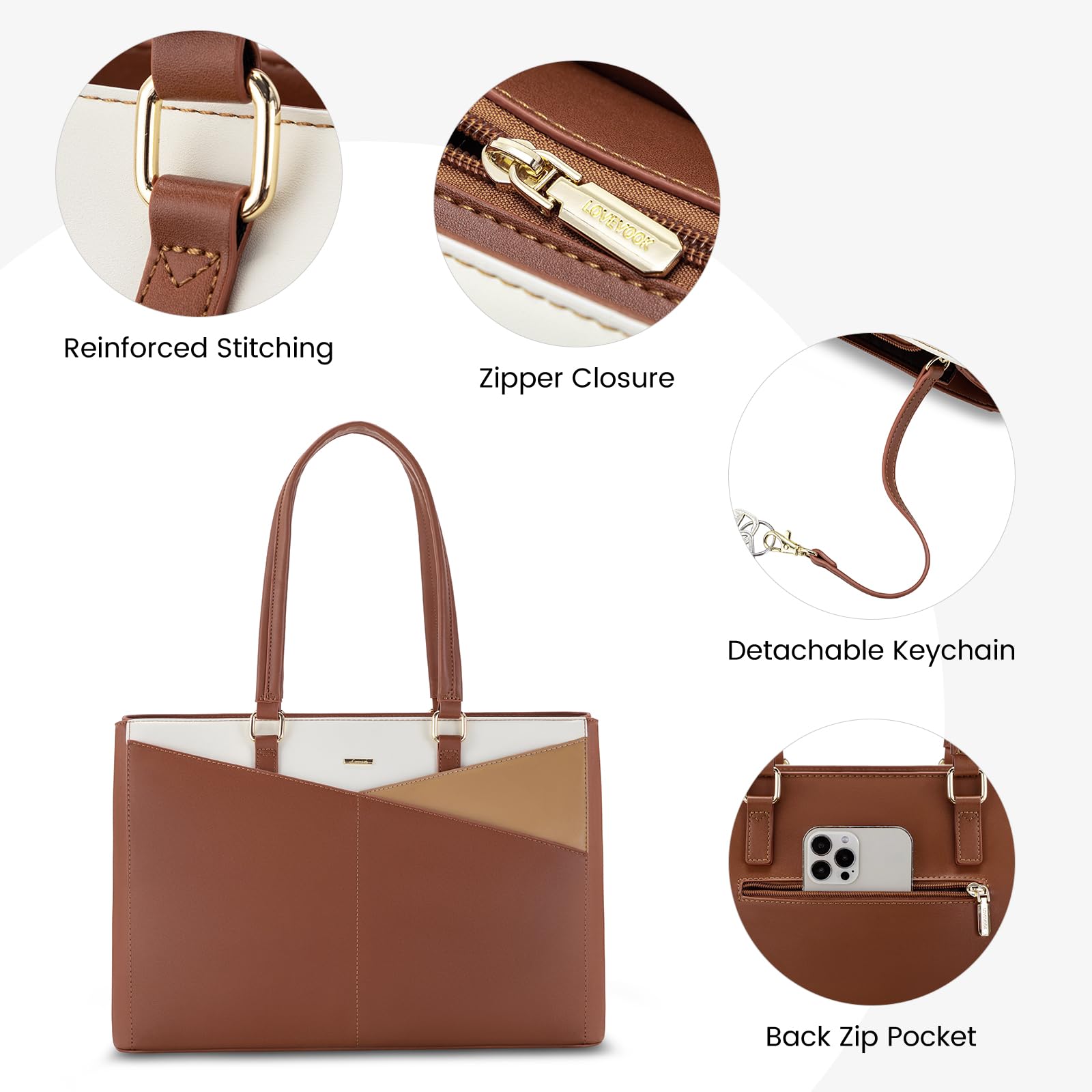 Foto 6 | Bolsa Para Portátil Lovevook Para Mujer De 15 6 Pulgadas Con Gran Capacidad - Venta Internacional.