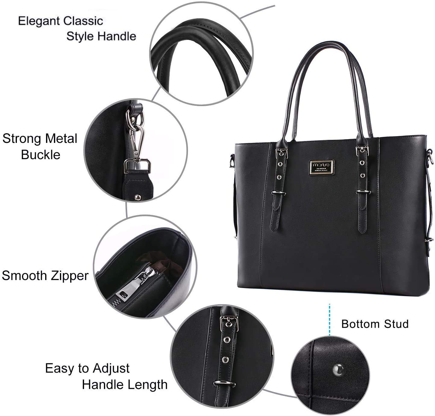 Foto 5 pulgar | Bolso De Mano Mosiso De Piel Sintética Para Portátil De 13-13 3 Pulgadas Para Mujer - Venta Internacional.