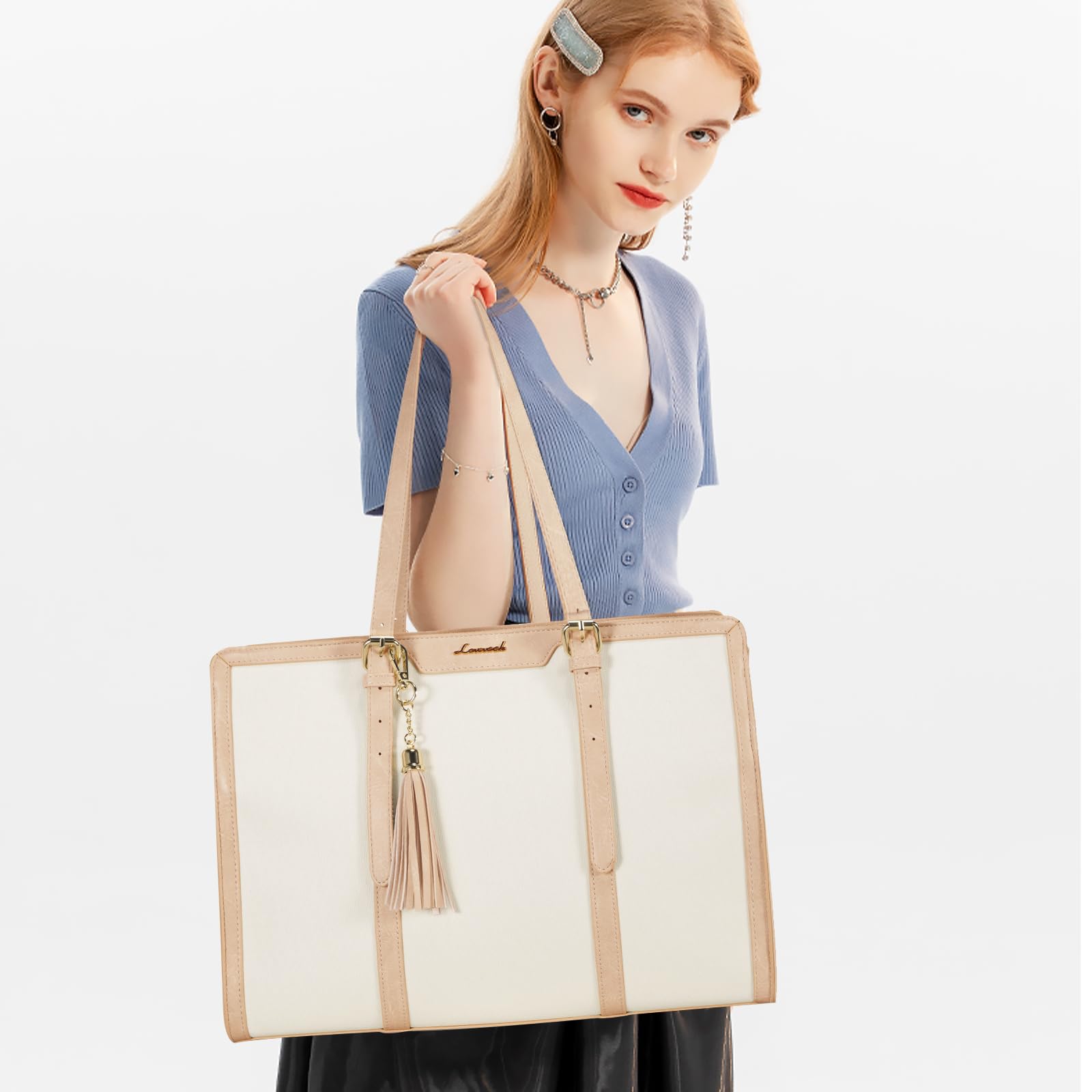 Foto 2 | Bolsa Para Portátil Lovevook De Lona Ligera De 15.6 Pulgadas Para Mujer - Venta Internacional.