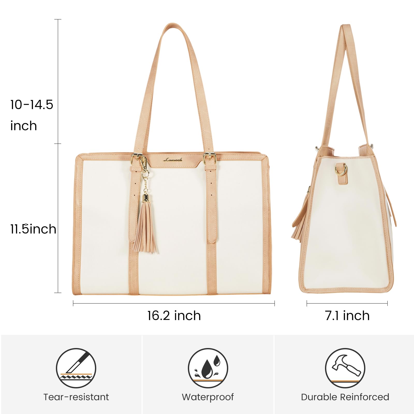 Foto 4 | Bolsa Para Portátil Lovevook De Lona Ligera De 15.6 Pulgadas Para Mujer - Venta Internacional.
