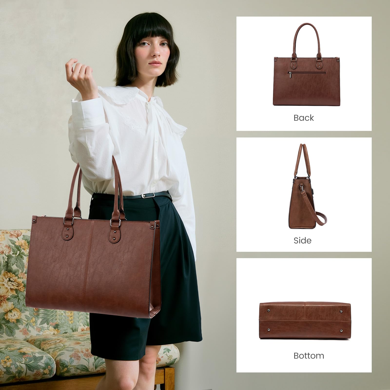 Foto 7 | Bolsa Para Portátil Lovevook Para Mujer De 15.6 Pulgadas  Piel Vintage - Venta Internacional.