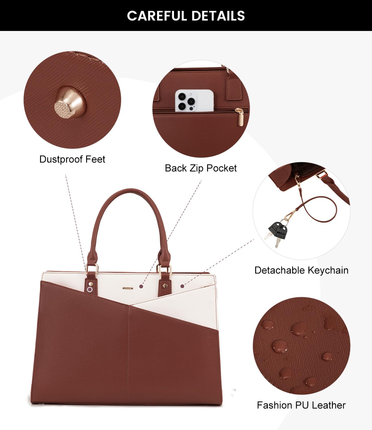Foto 8 pulgar | Bolso De Mano Para Portátil Lovevook  Piel  Oficina De Negocios  Mujer  15.6 Pulgadas - Venta Internacional.