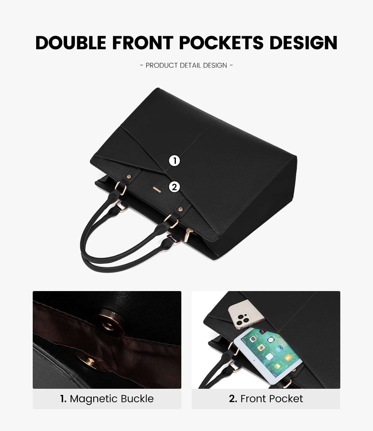 Foto 2 | Bolsa De Mano Para Portátil Lovevook  Piel  Negocios  Oficina  Trabajo  17.3 Pulgadas - Venta Internacional.