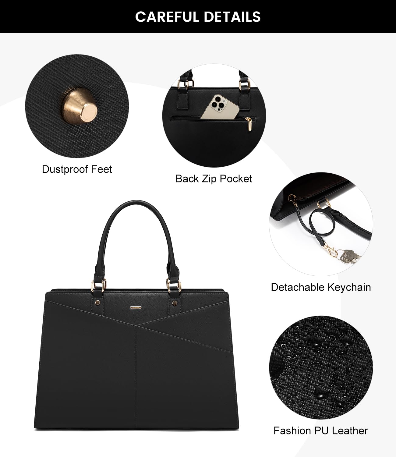 Foto 7 | Bolsa De Mano Para Portátil Lovevook  Piel  Negocios  Oficina  Trabajo  17.3 Pulgadas - Venta Internacional.