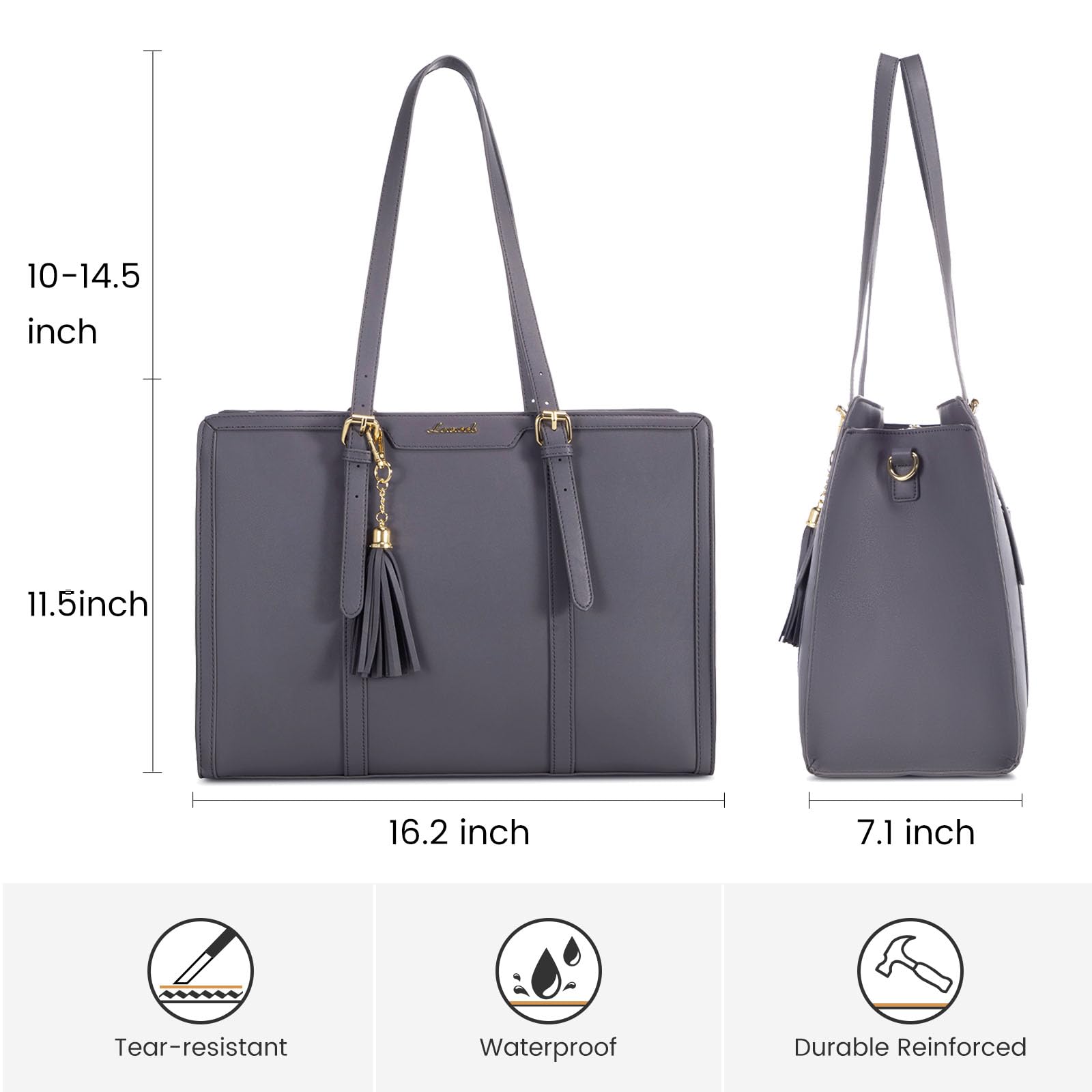 Foto 4 | Bolsa Para Portátil Lovevook De Piel Ligera De 15.6 Pulgadas Para Mujer - Venta Internacional.