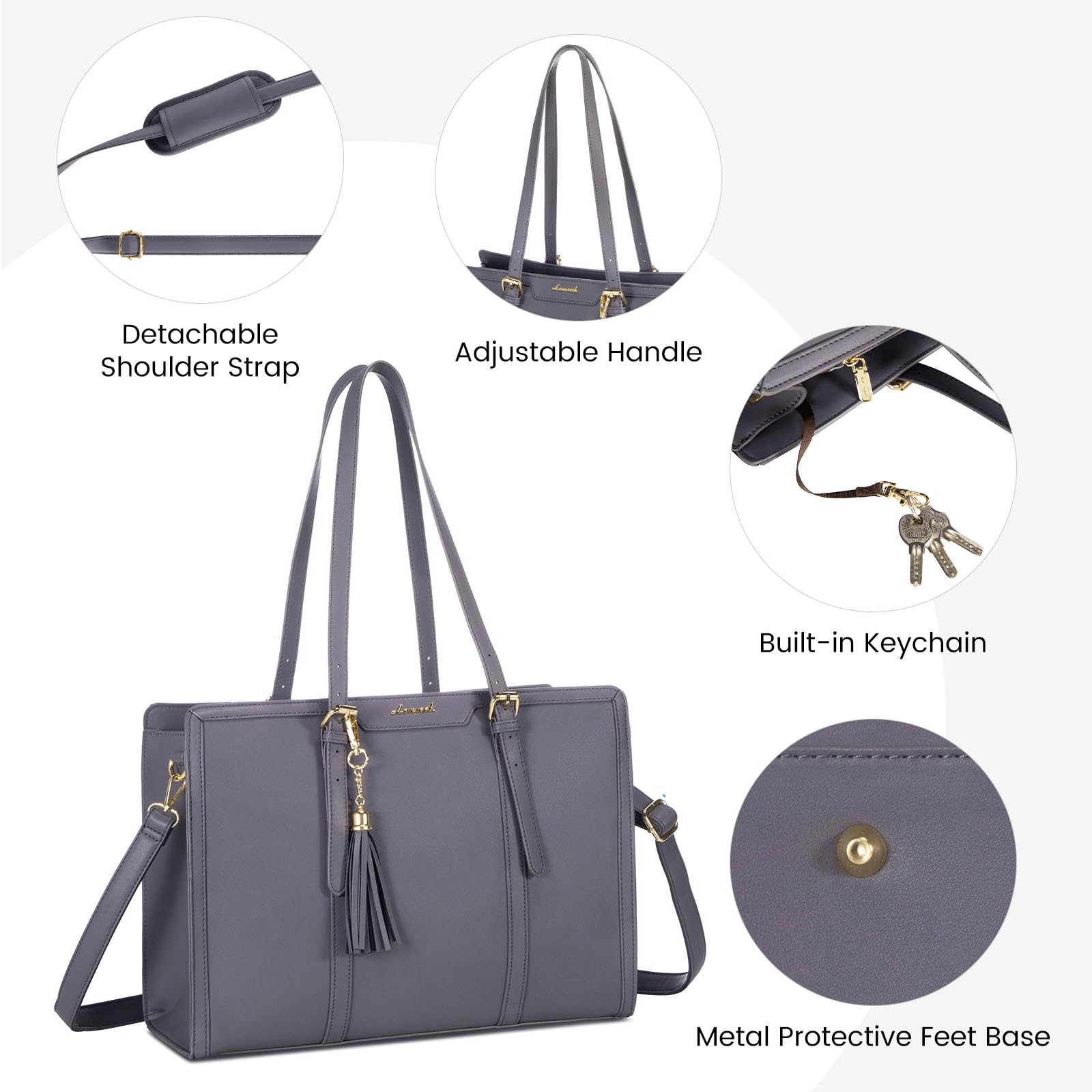 Foto 6 | Bolsa Para Portátil Lovevook De Piel Ligera De 15.6 Pulgadas Para Mujer - Venta Internacional.