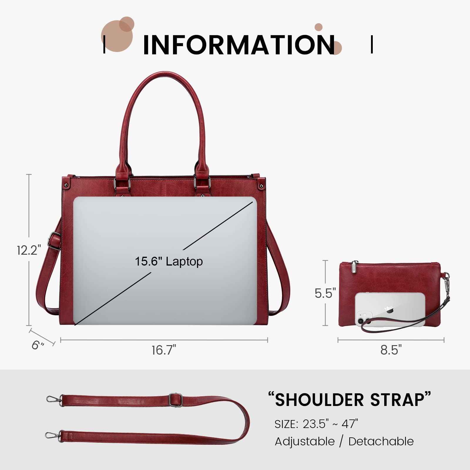 Foto 3 pulgar | Bolso Para Portátil Lovevook De Piel Vintage De 15.6 Pulgadas Para Mujer - Venta Internacional.