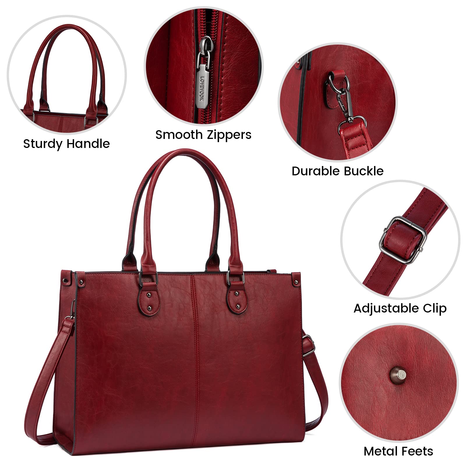 Foto 5 pulgar | Bolso Para Portátil Lovevook De Piel Vintage De 15.6 Pulgadas Para Mujer - Venta Internacional.