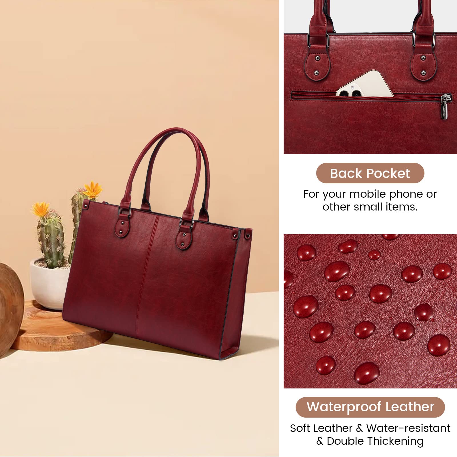 Foto 6 pulgar | Bolso Para Portátil Lovevook De Piel Vintage De 15.6 Pulgadas Para Mujer - Venta Internacional.
