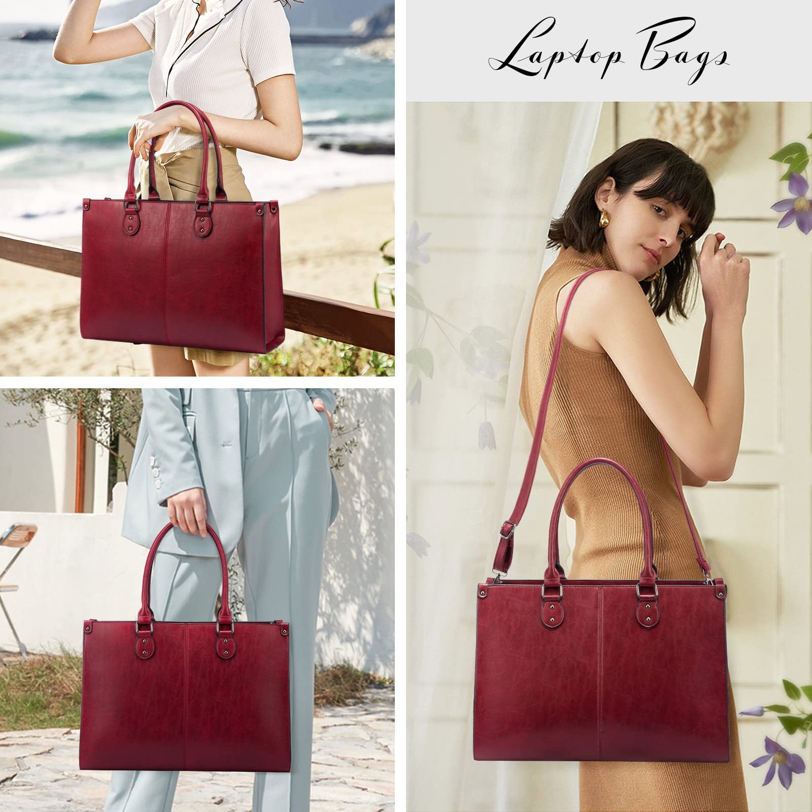 Foto 7 pulgar | Bolso Para Portátil Lovevook De Piel Vintage De 15.6 Pulgadas Para Mujer - Venta Internacional.