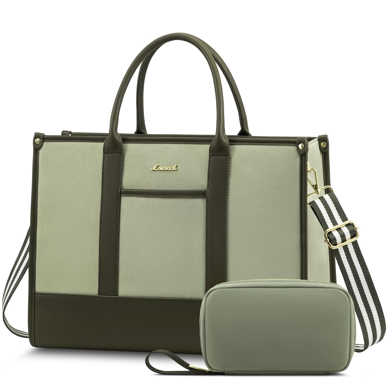 Foto 2 pulgar | Bolsa De Lona Para Portátil Lovevook De 15.6 Pulgadas Para Mujer  Color Verde Y Negro - Venta Internacional.