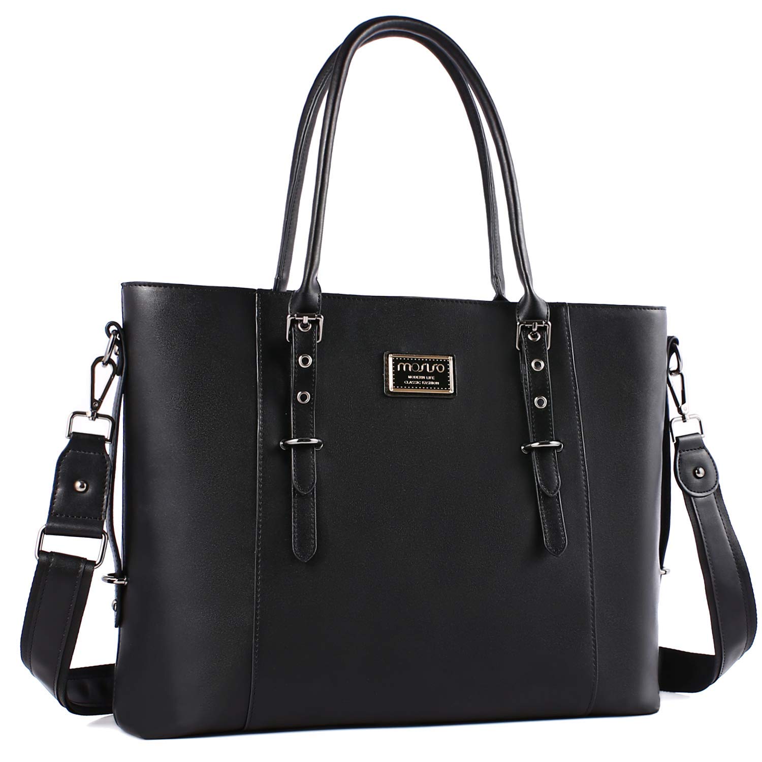 Foto 2 pulgar | Bolsa Mosiso Para Ordenador Portátil  Piel Sintética  15-16 Pulgadas  Para Mujer  Color Negro - Venta Internacional.