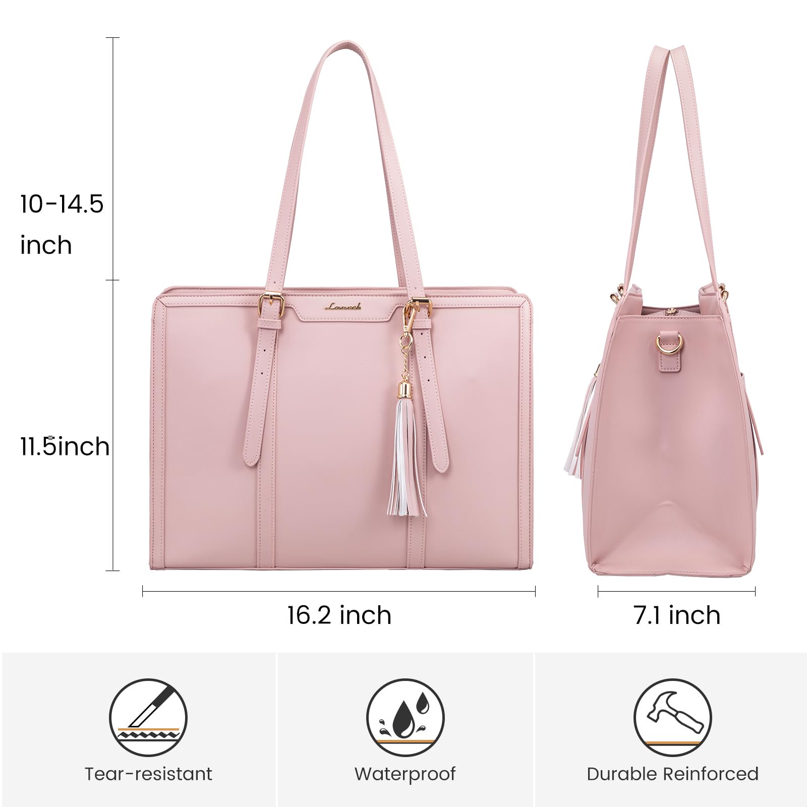 Foto 5 pulgar | Bolsa Para Portátil Lovevook Para Mujer De 15.6 Pulgadas  Piel Sintética  Rosa - Venta Internacional.