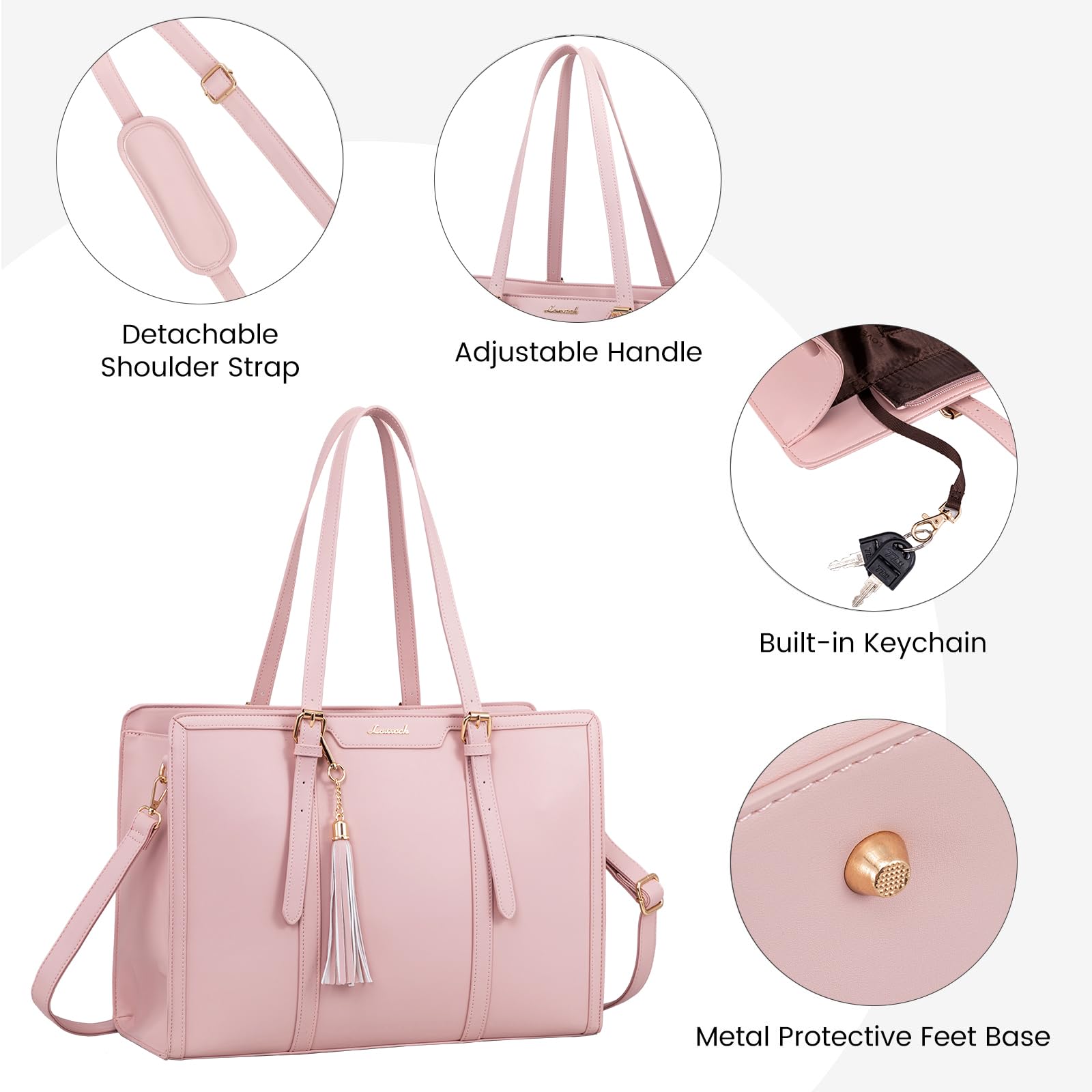 Foto 7 pulgar | Bolsa Para Portátil Lovevook Para Mujer De 15.6 Pulgadas  Piel Sintética  Rosa - Venta Internacional.