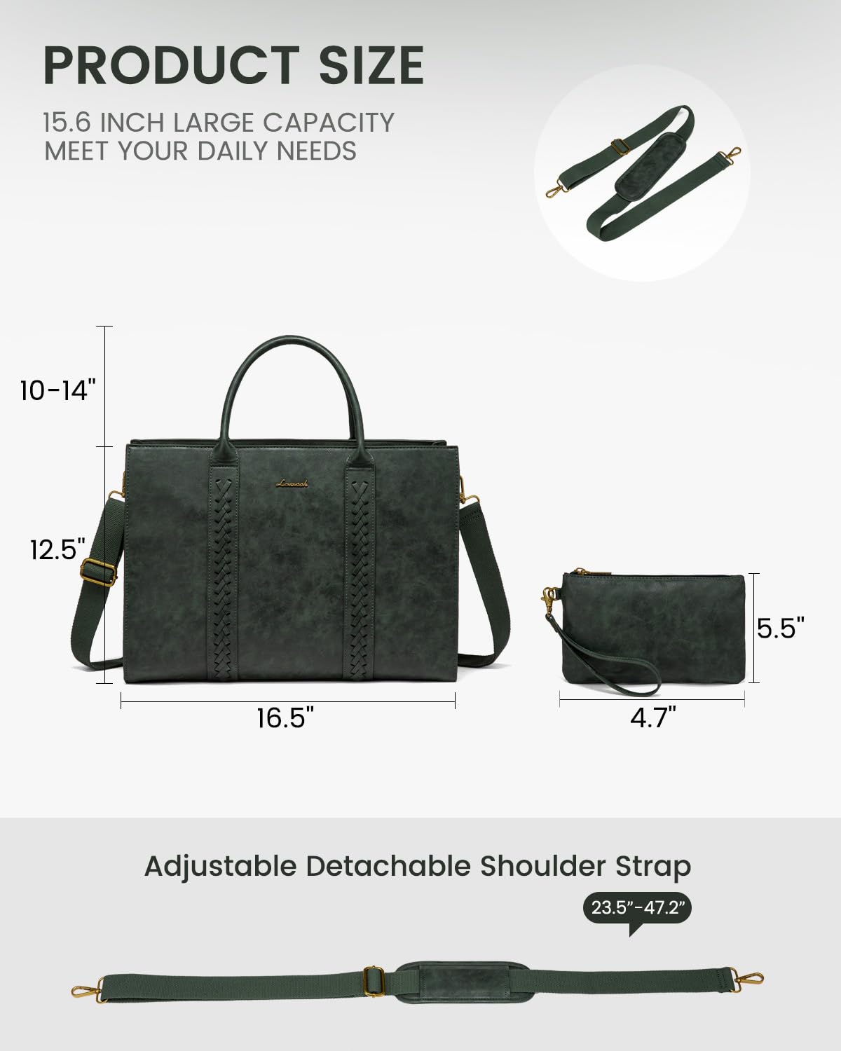 Foto 4 pulgar | Bolsa De Mano Para Portátil Lovevook  Piel Vintage  15.6 Pulgadas  Impermeable - Venta Internacional.