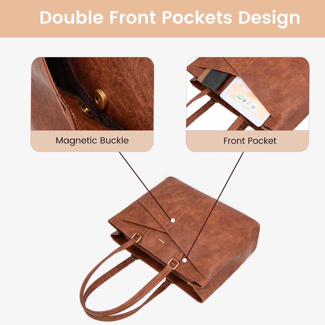 Foto 4 pulgar | Bolsa Para Portátil Lovevook Para Mujer  15.6 Pulgadas  Piel Impermeable  Marrón - Venta Internacional.