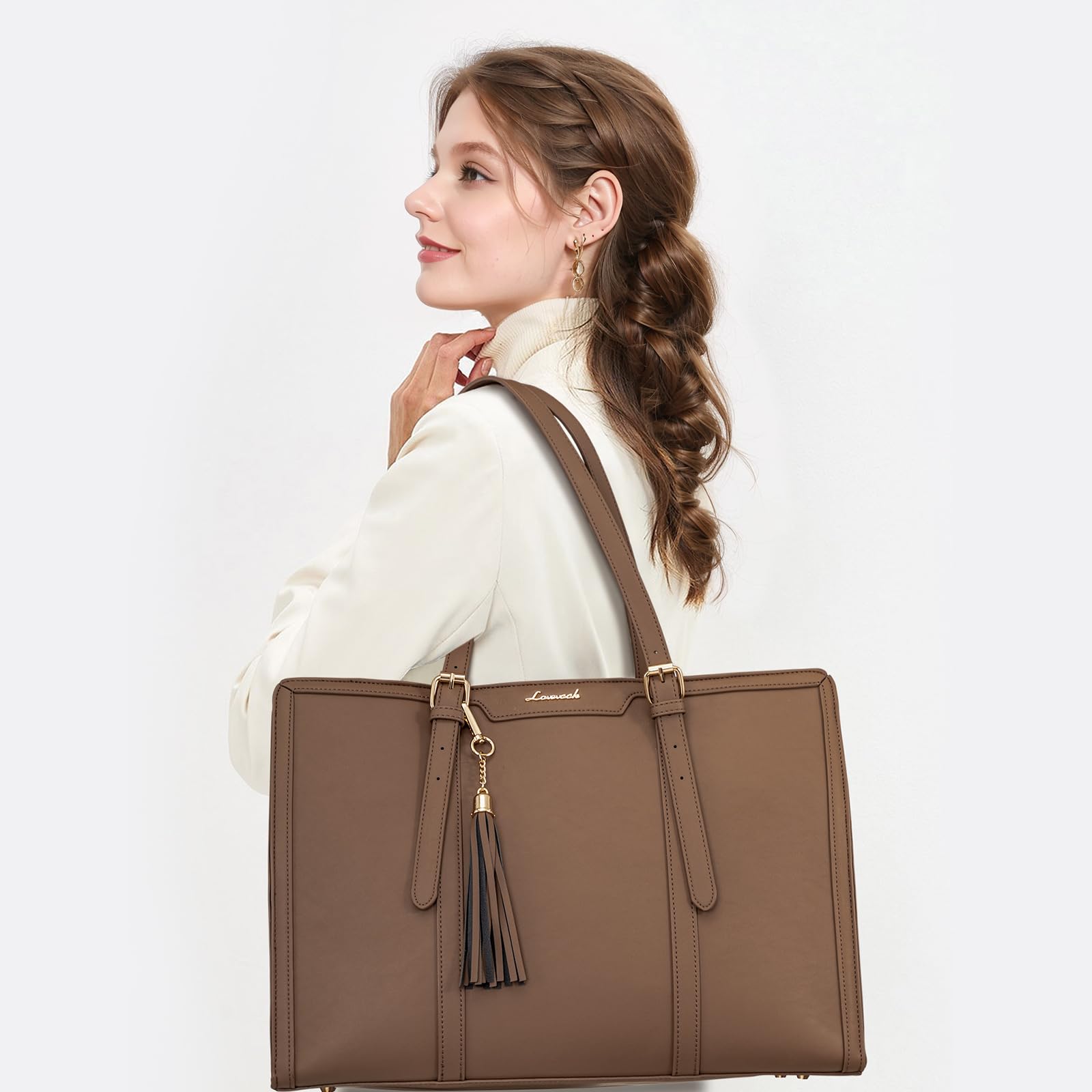 Foto 3 pulgar | Bolso Para Portátil Lovevook Para Mujer De 15.6 Pulgadas  Piel Sintética Impermeable - Venta Internacional.