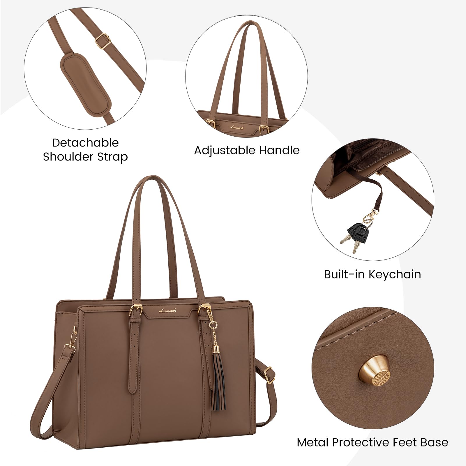 Foto 7 pulgar | Bolso Para Portátil Lovevook Para Mujer De 15.6 Pulgadas  Piel Sintética Impermeable - Venta Internacional.