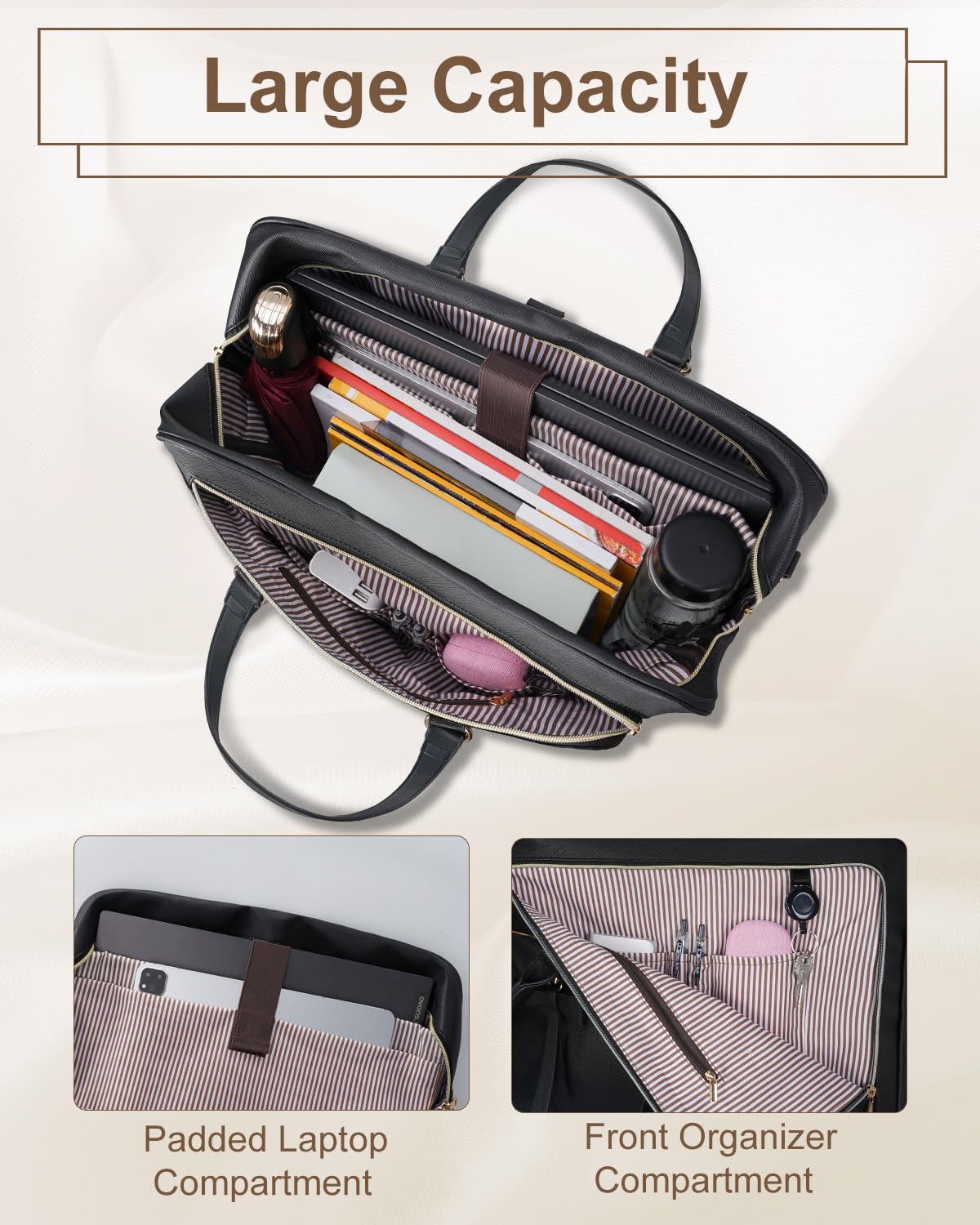 Foto 4 pulgar | Maletín Para Portátil Matein 17.3'' Impermeable Para Mujer Negro - Venta Internacional.