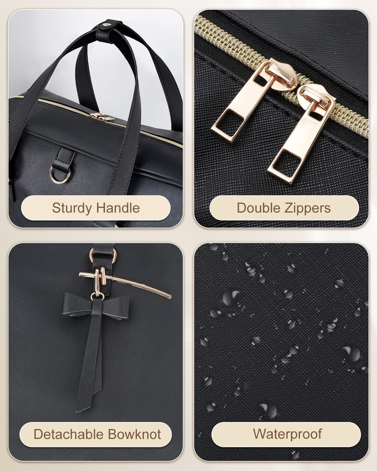 Foto 6 | Maletín Para Portátil Matein 17.3'' Impermeable Para Mujer Negro - Venta Internacional.