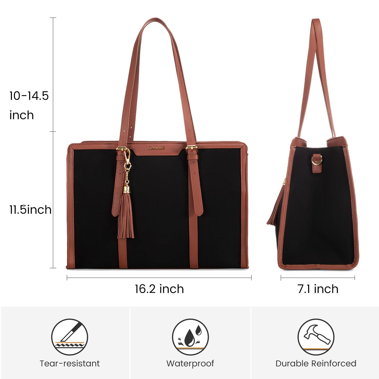 Foto 4 | Bolsa Para Portátil Lovevook De Lona Ligera De 15.6 Pulgadas Para Mujer - Venta Internacional.