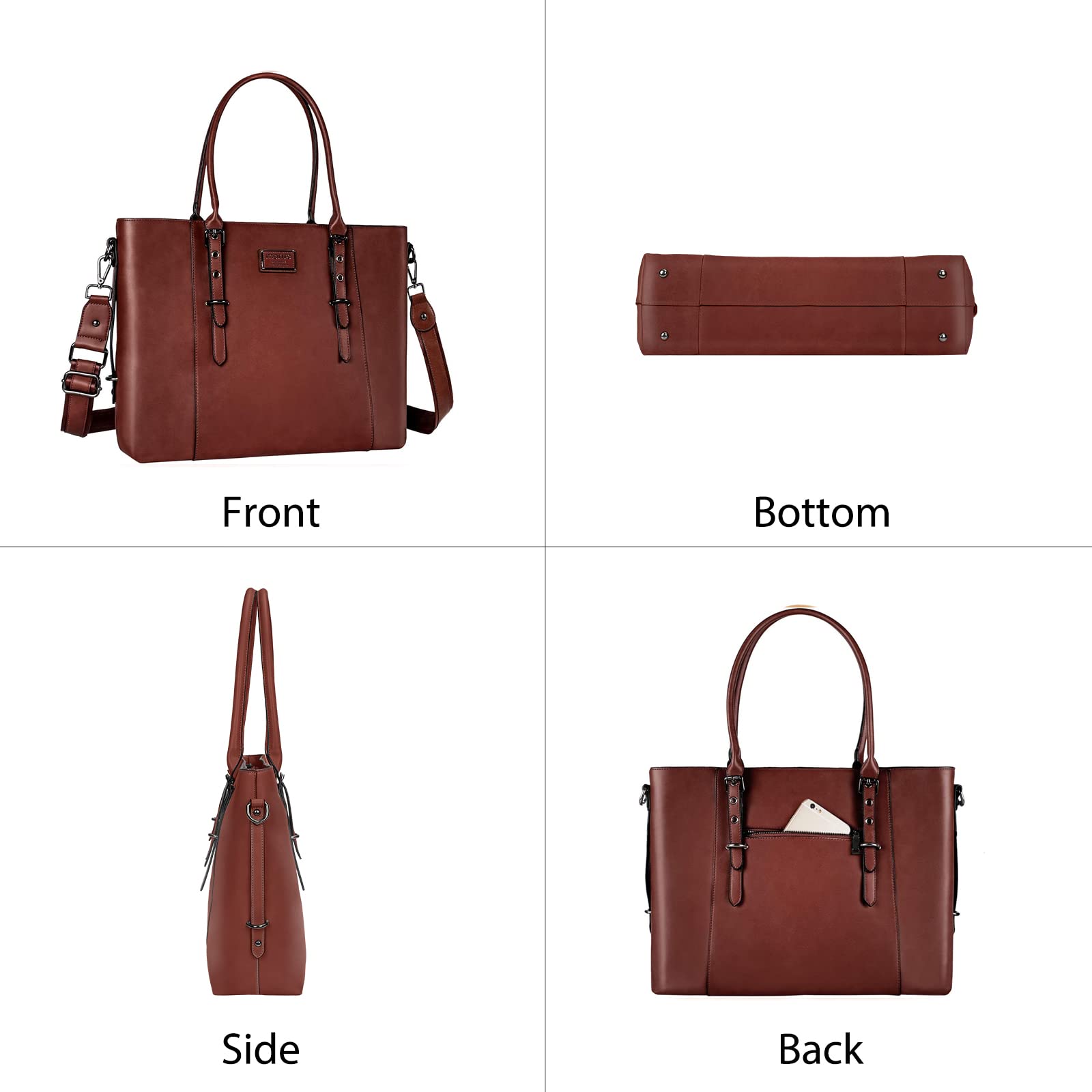 Foto 5 | Bolso De Mano Mosiso De Piel Sintética Para Portátil De 13-13 3 Pulgadas Para Mujer - Venta Internacional.