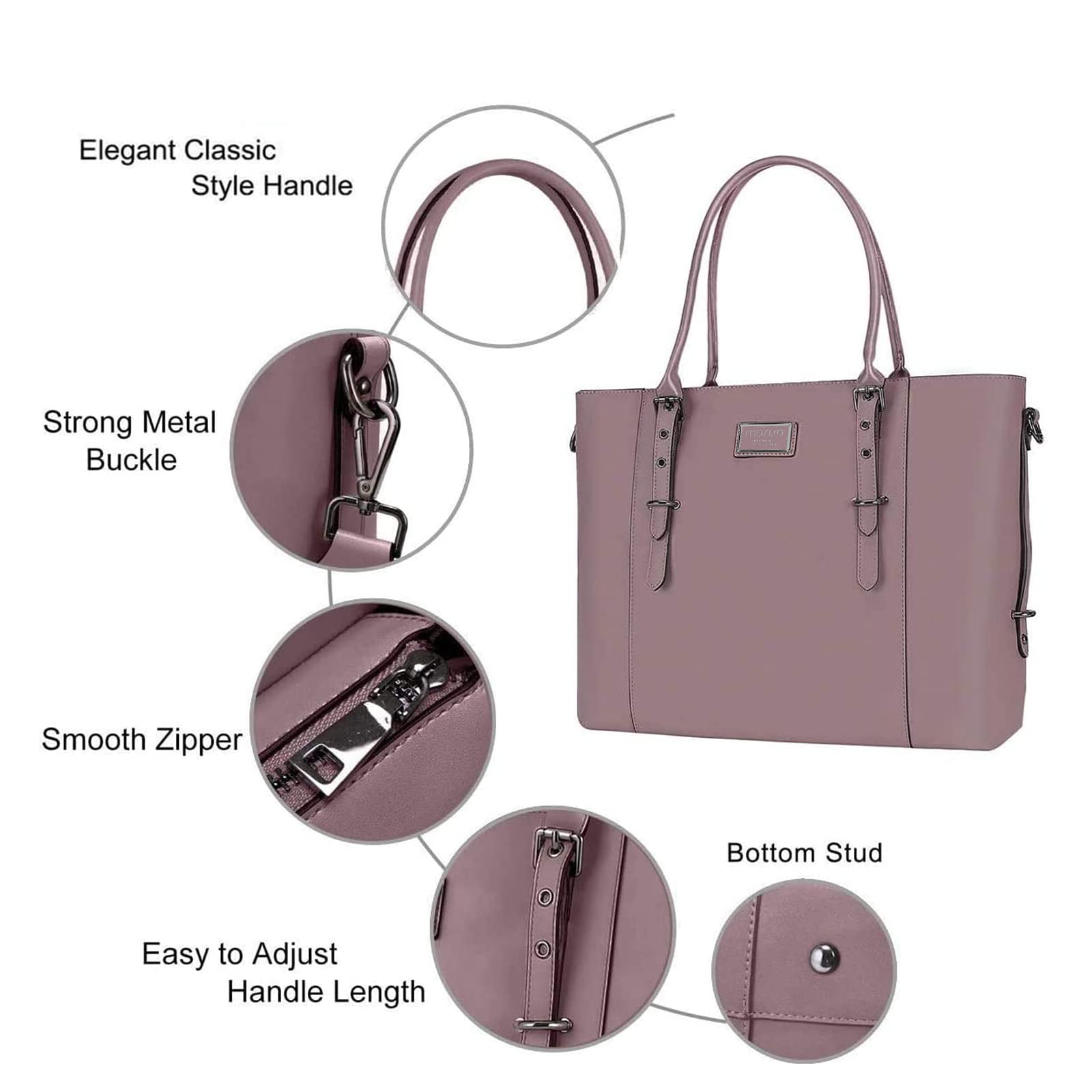 Foto 4 pulgar | Bolso De Mano Mosiso De Piel Sintética Para Portátil Para Mujer De 17 A 17 Pulgadas  Color Morado - Venta Internaciona