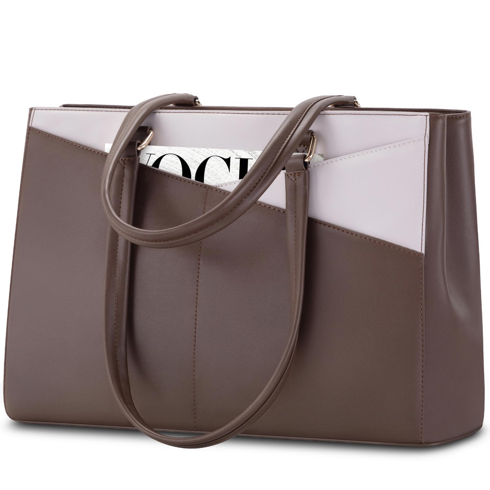 Foto 2 pulgar | Bolsa Para Portátil Lovevook Para Mujer De 15 6 Pulgadas  Color Café Y Beige - Venta Internacional.
