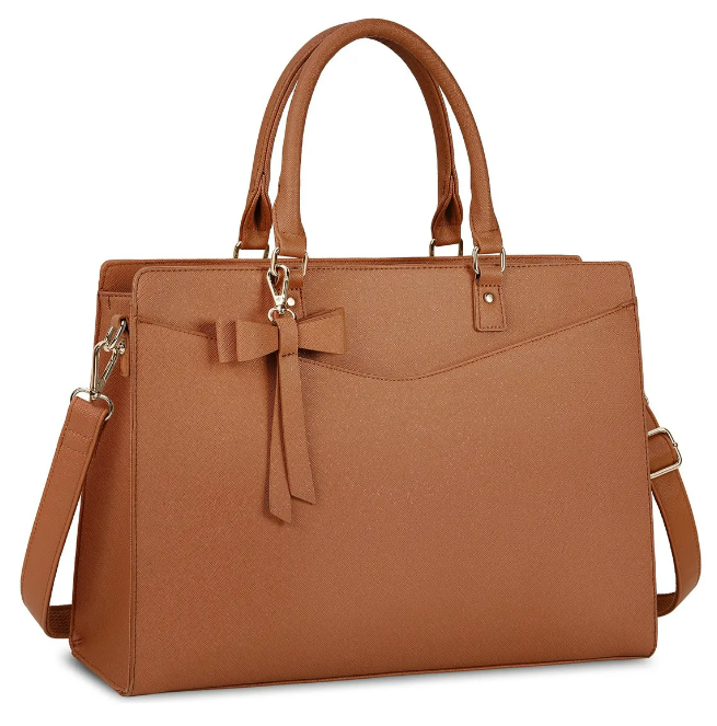 Foto 1 | Bolso Para Laptop Xtellar  Mujer  Impermeable  Cuero Pu  Acabado Oro  15.6 Pulgadas